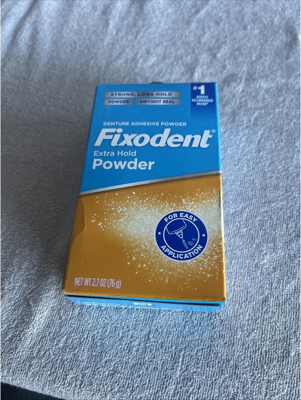 Fixodent Extra Hold Denture Adhesive Powder, Long-Lasting Hold, 2.7 oz